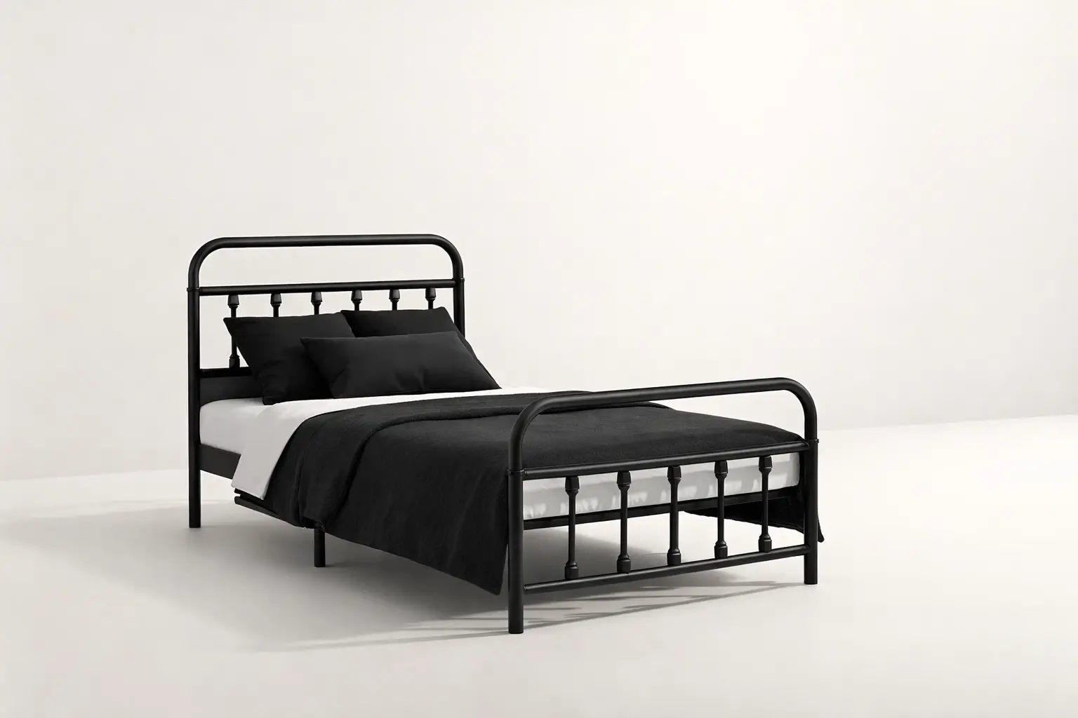 Classic Black Metal Bed Frame