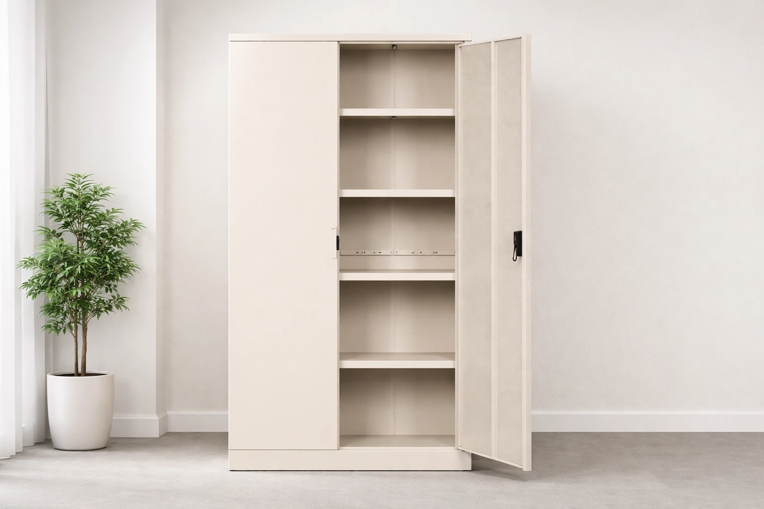 Full Height Steel Storage Cabinet with Solid and Ventilated Door