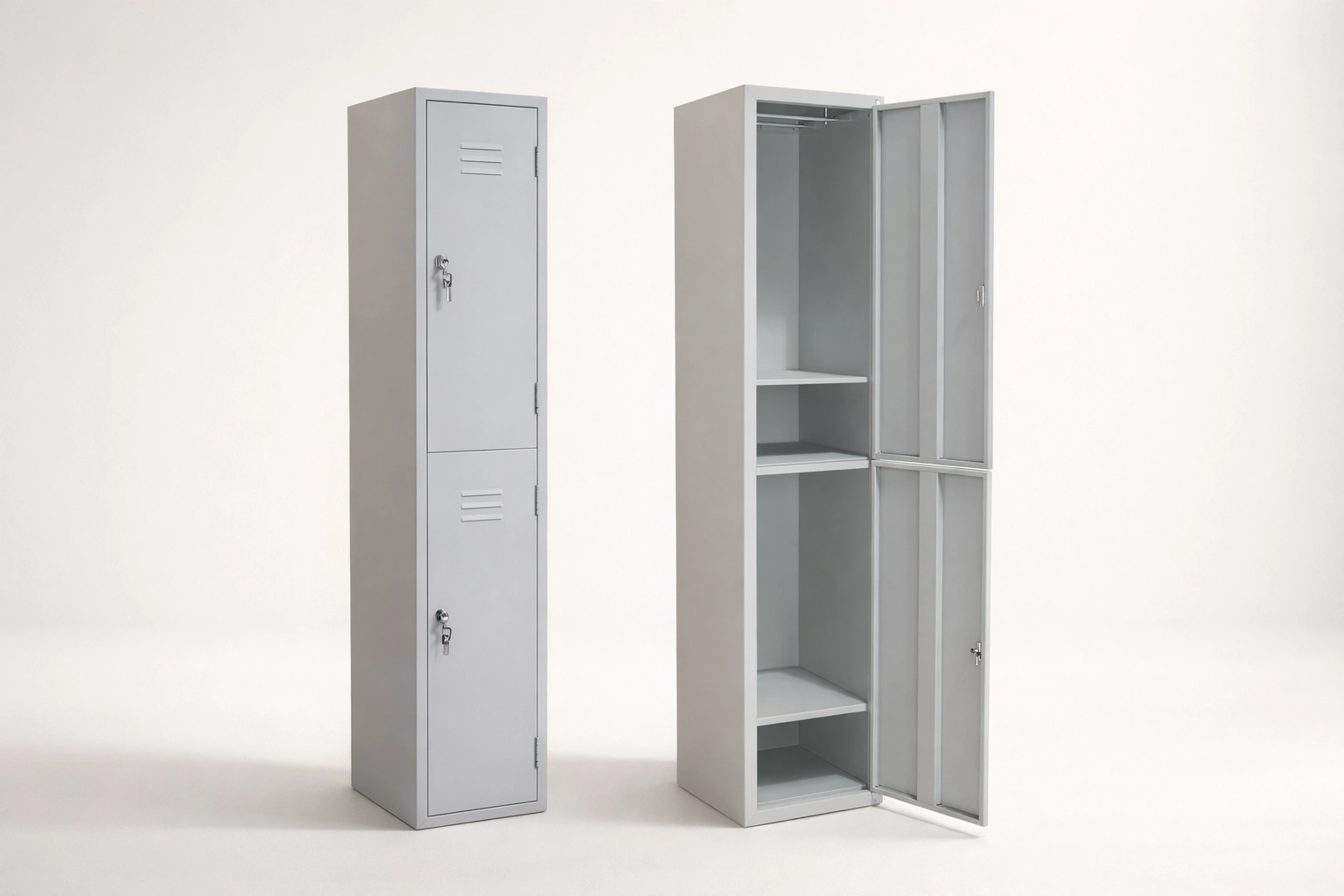 Steel Locker Cabinet Two Compartment Vertical