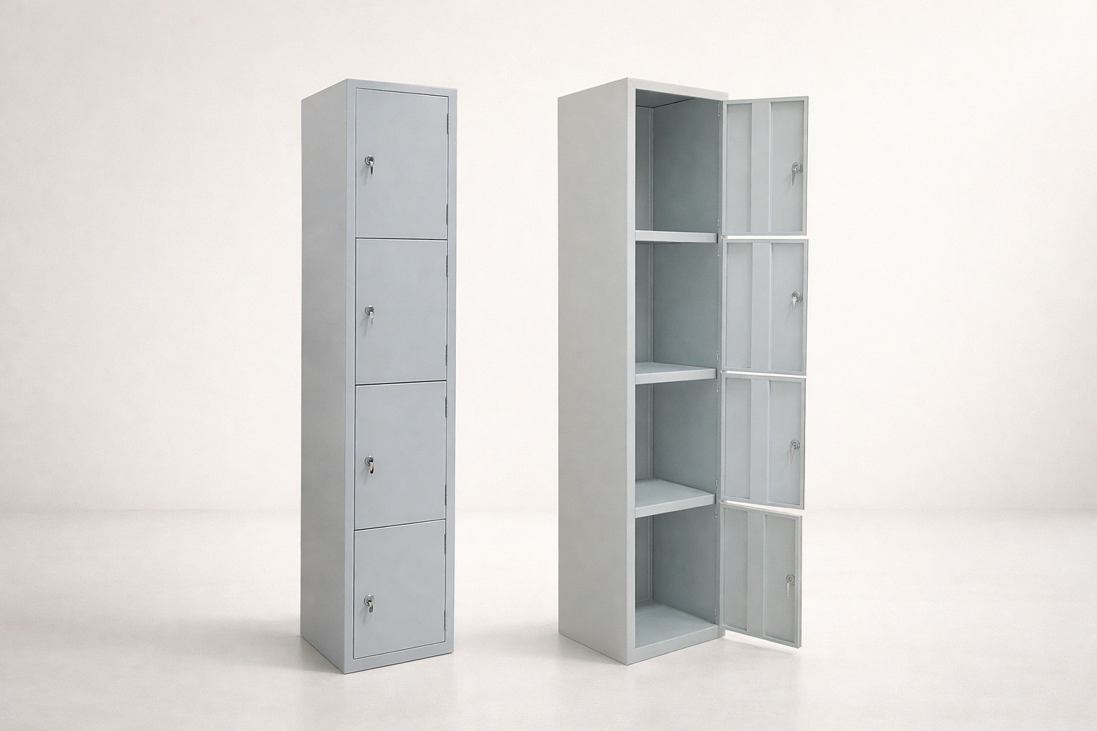 Steel Locker Cabinet Four Compartment Vertical