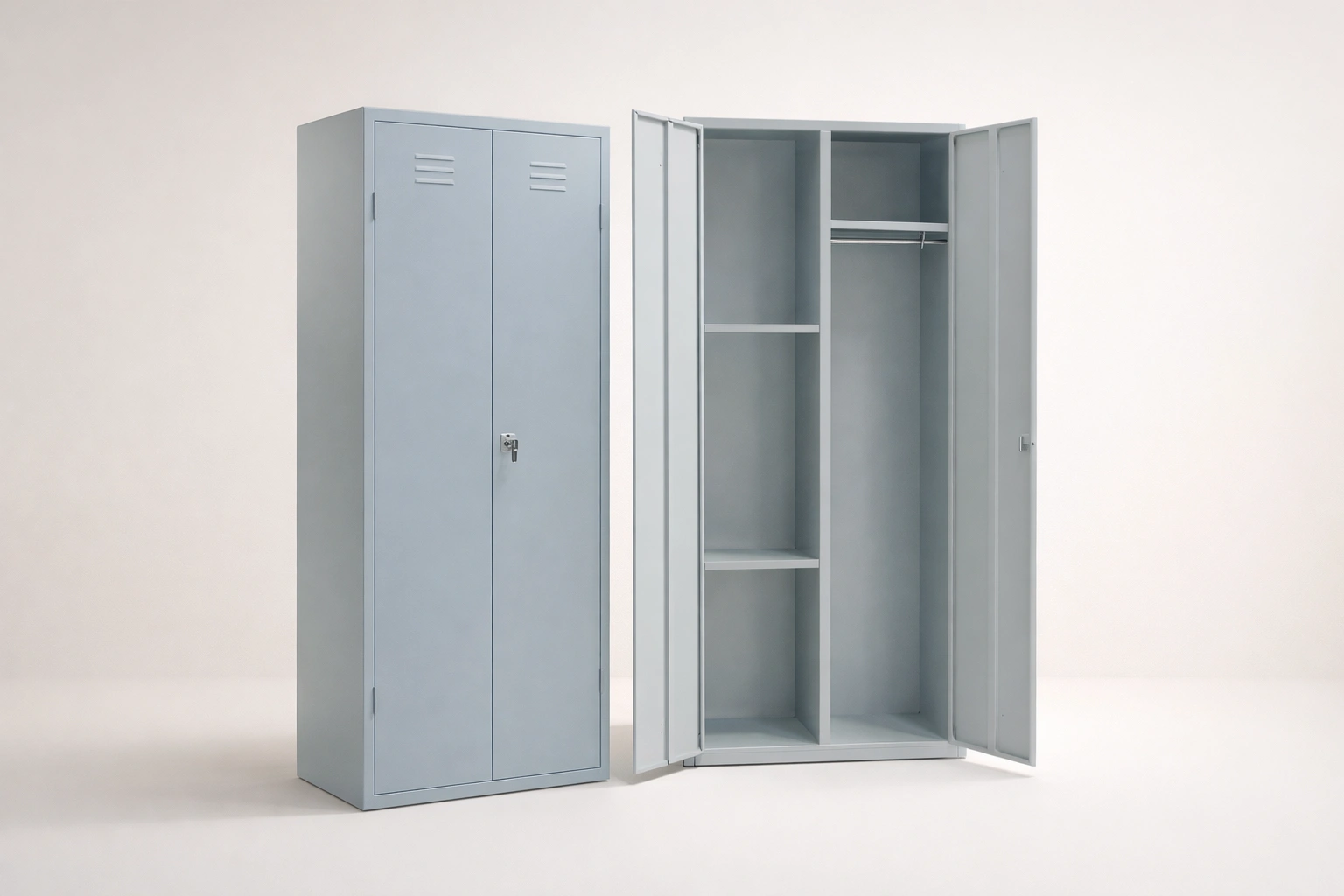 Steel Wardrobe Cabinet Dual Section