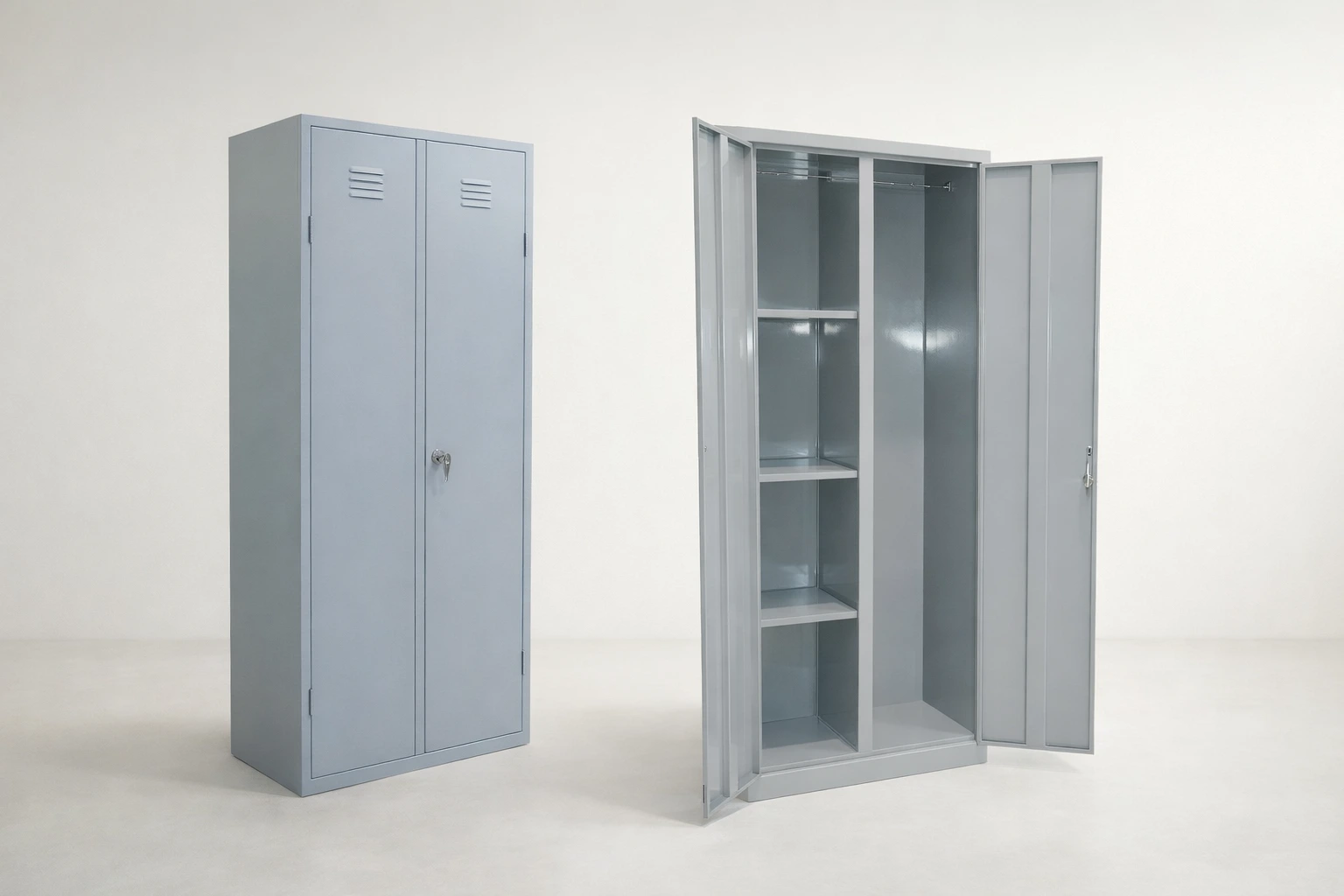 Steel Wardrobe Cabinet with Ventilated Doors