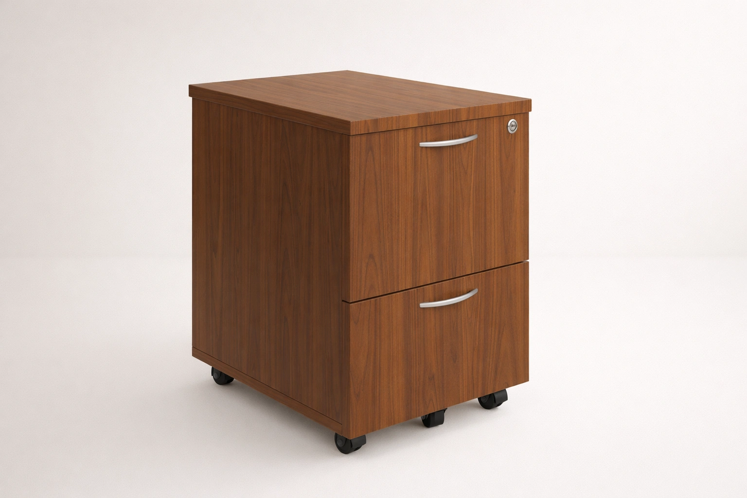2-Drawer Mobile Pedestal – Walnut
