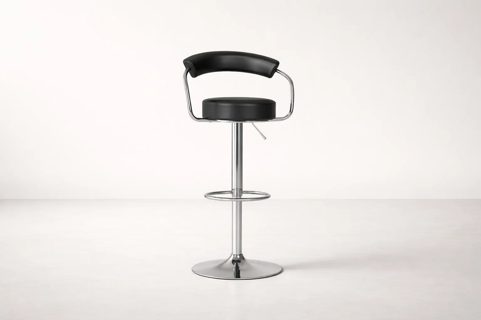 Modern Black and Chrome Bar Stool