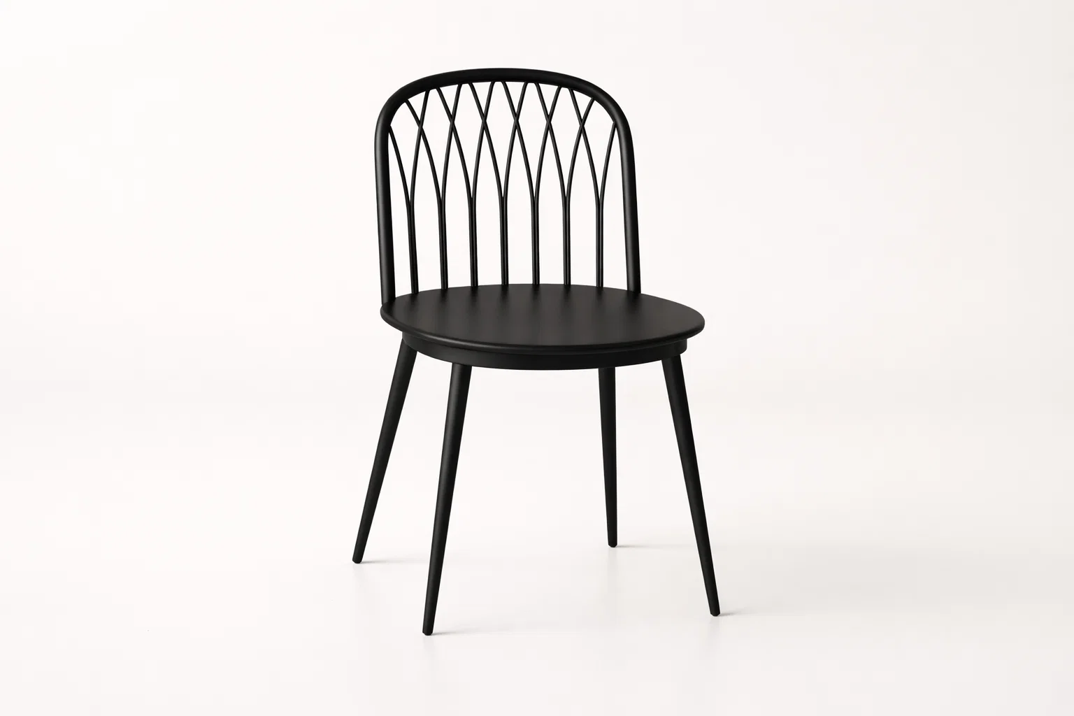 Wooden Dining Chair Black Spindle Back