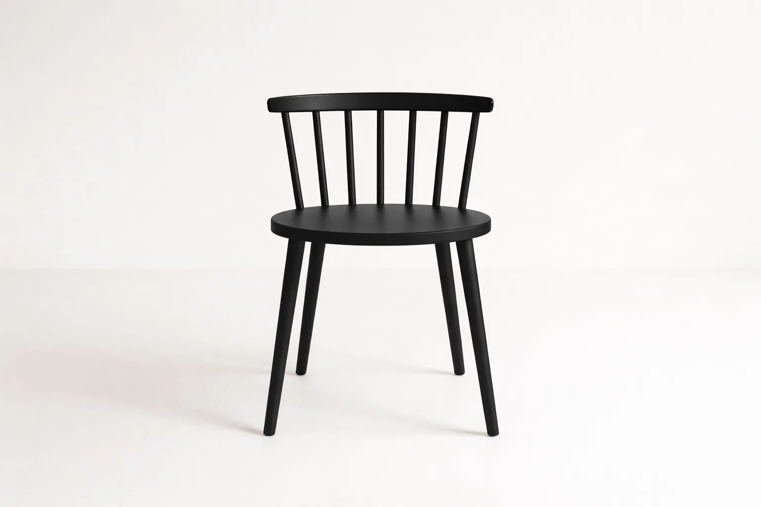 Wooden Dining Chair Black Windsor Style