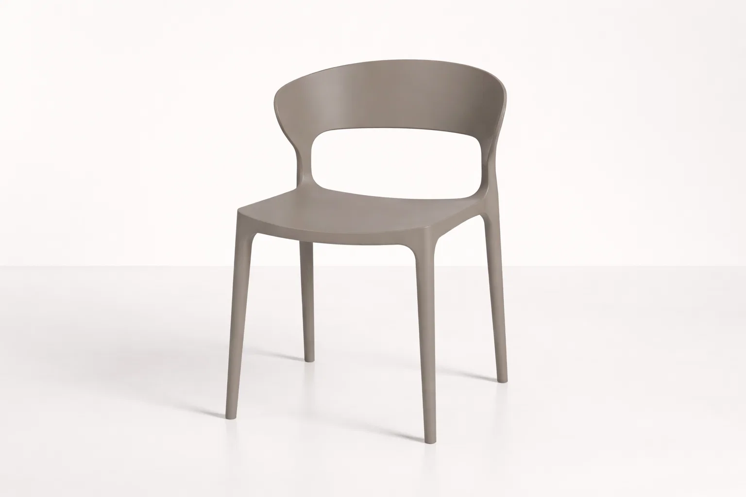 Plastic Dining Chair Modern Taupe