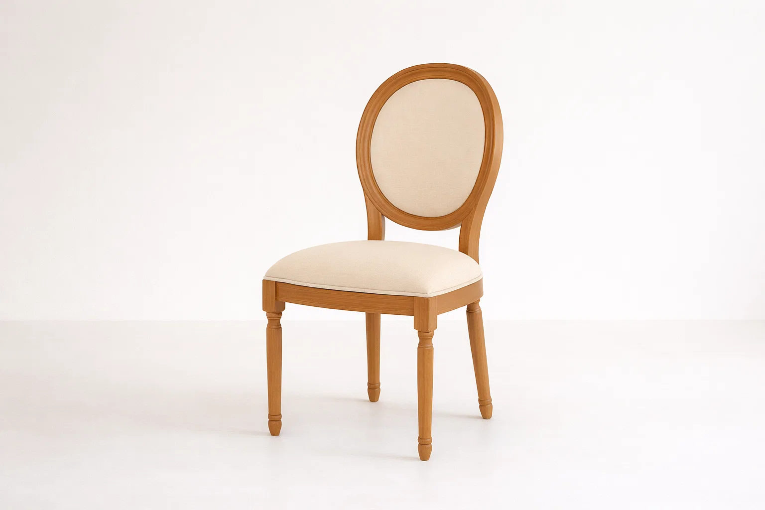 Upholstered Dining Chair Oval Back Wood Frame