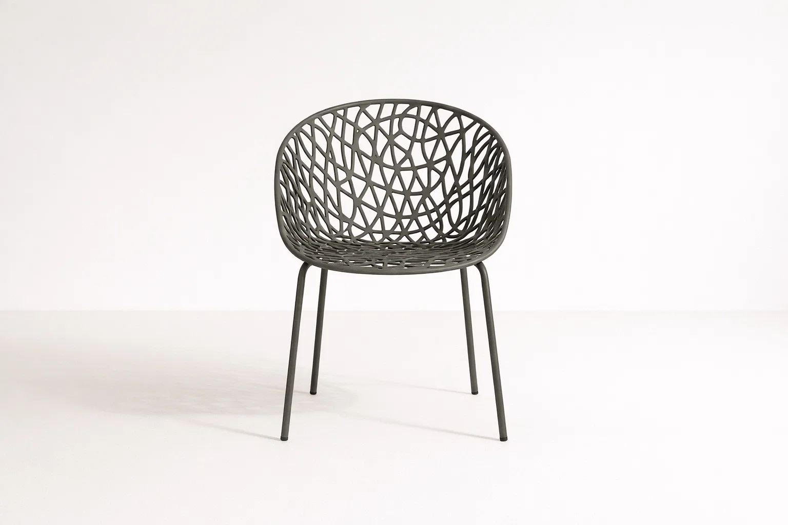 Plastic Dining Chair Lattice Back Metal Legs