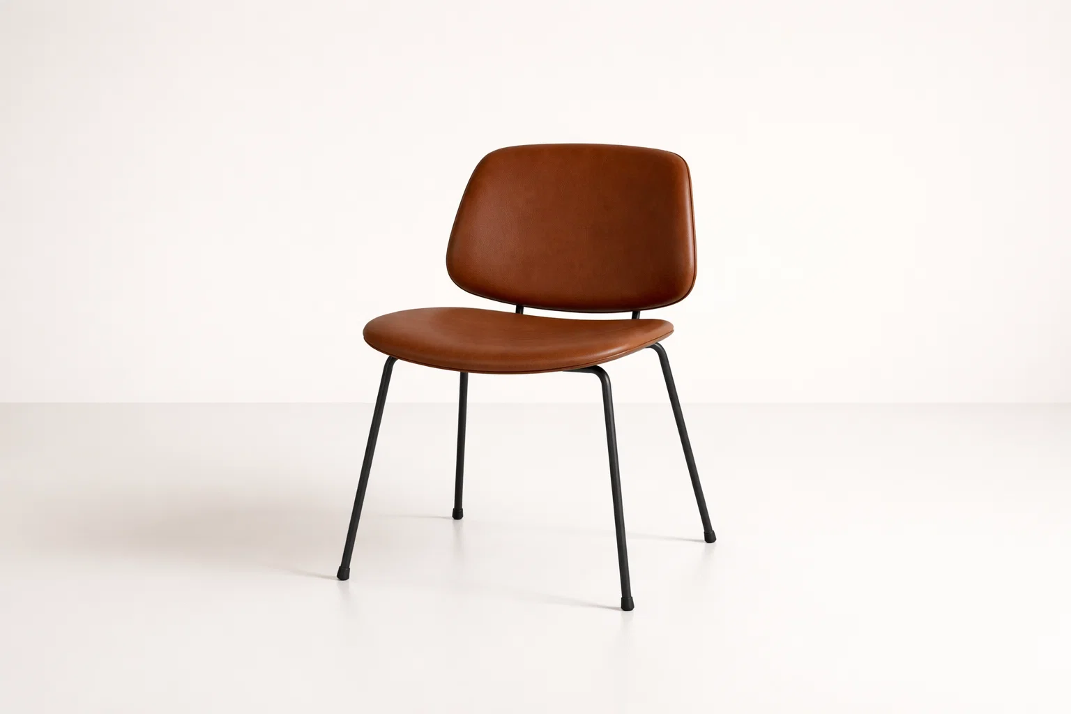 Upholstered Dining Chair Brown Metal Legs