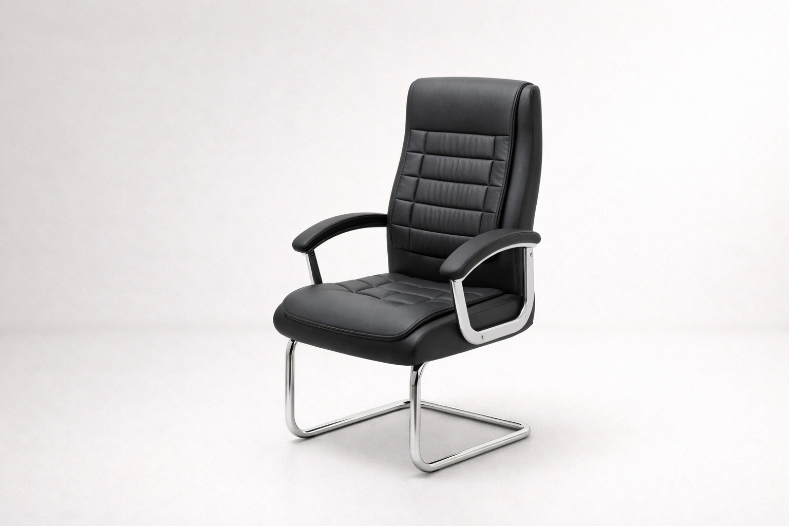 Executive Visitor Leather Cantilever Chair High Back