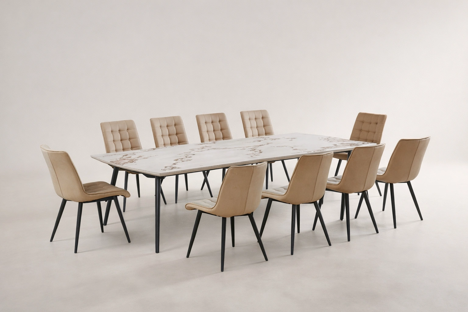 Luxury 10 Seater Marble Top Dining Set