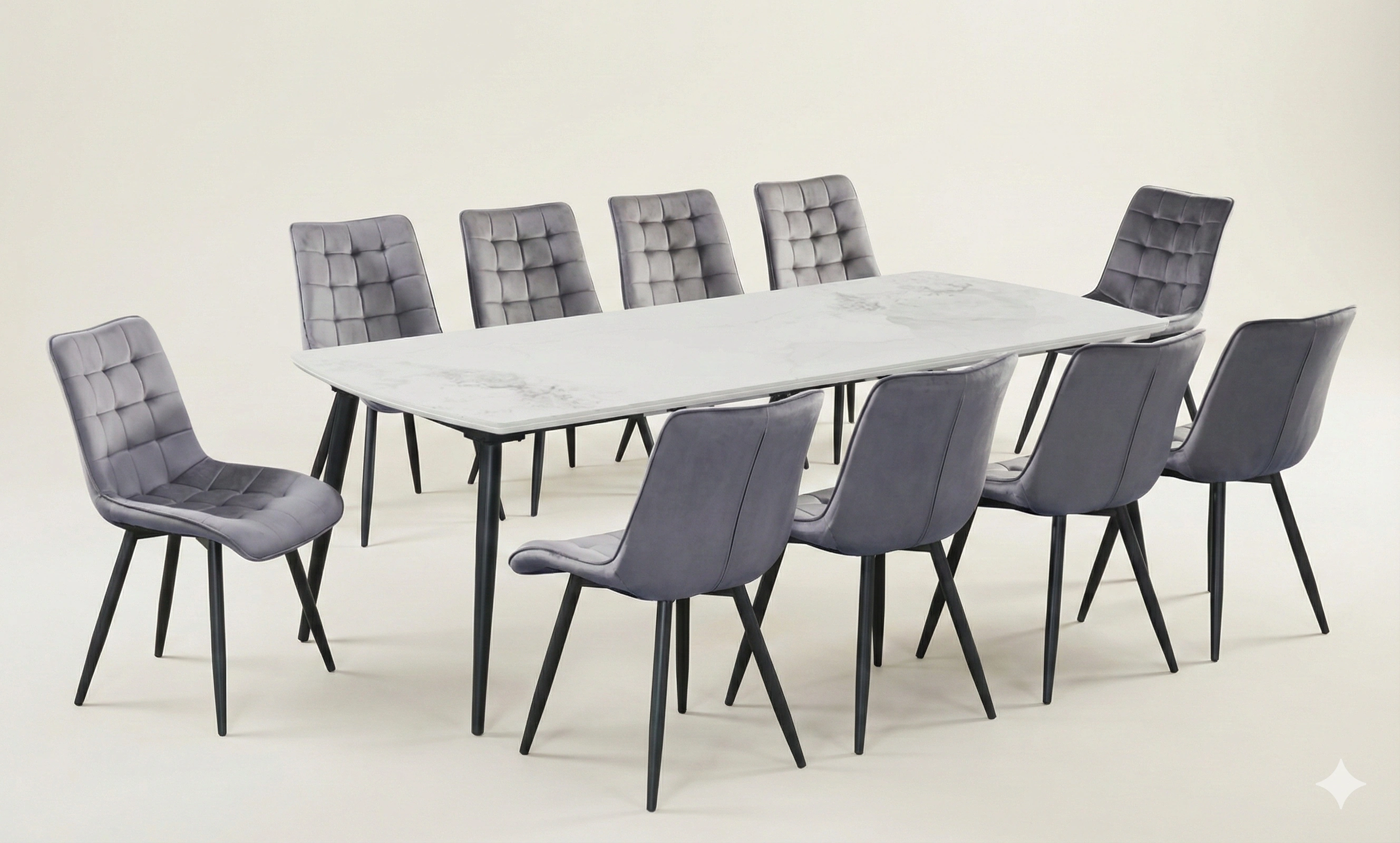 Premium 8 Seater Marble Top Dining Set