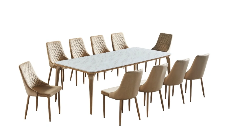 Luxury 10 Seater Marble Top Dining Set