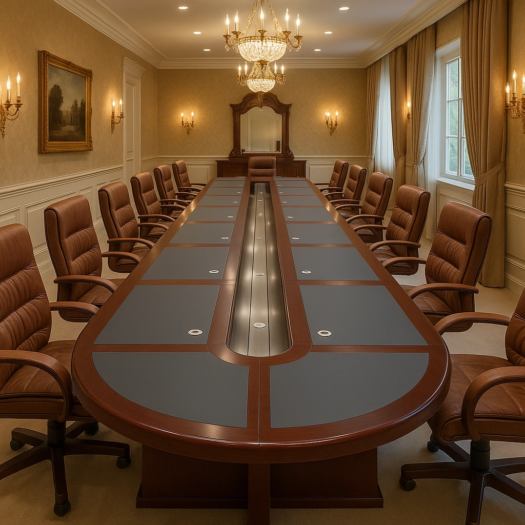 Custom-built dining hall with durable furniture serving construction crew at remote site