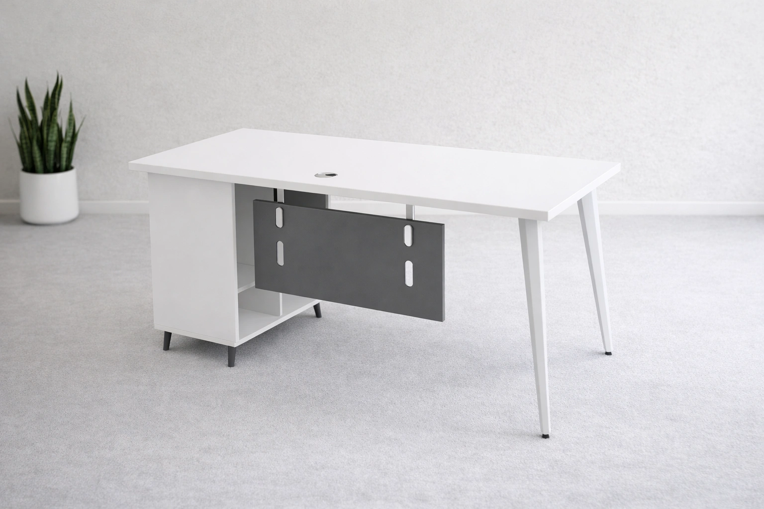 Modern Office Desk with Modesty Panel
