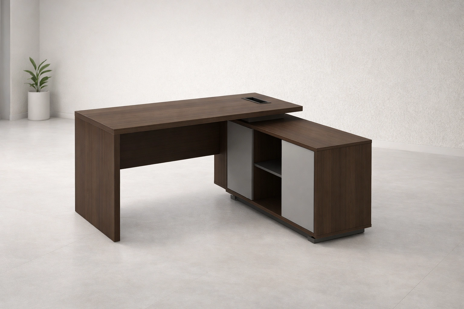 L-Shape Office Desk with Storage