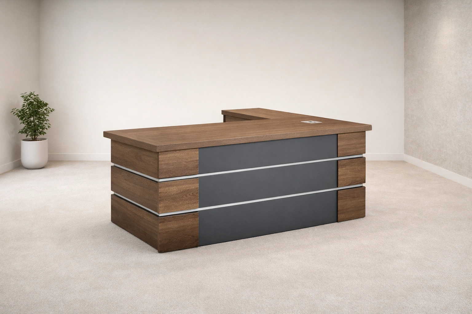 Executive Office Desk with Front Panel