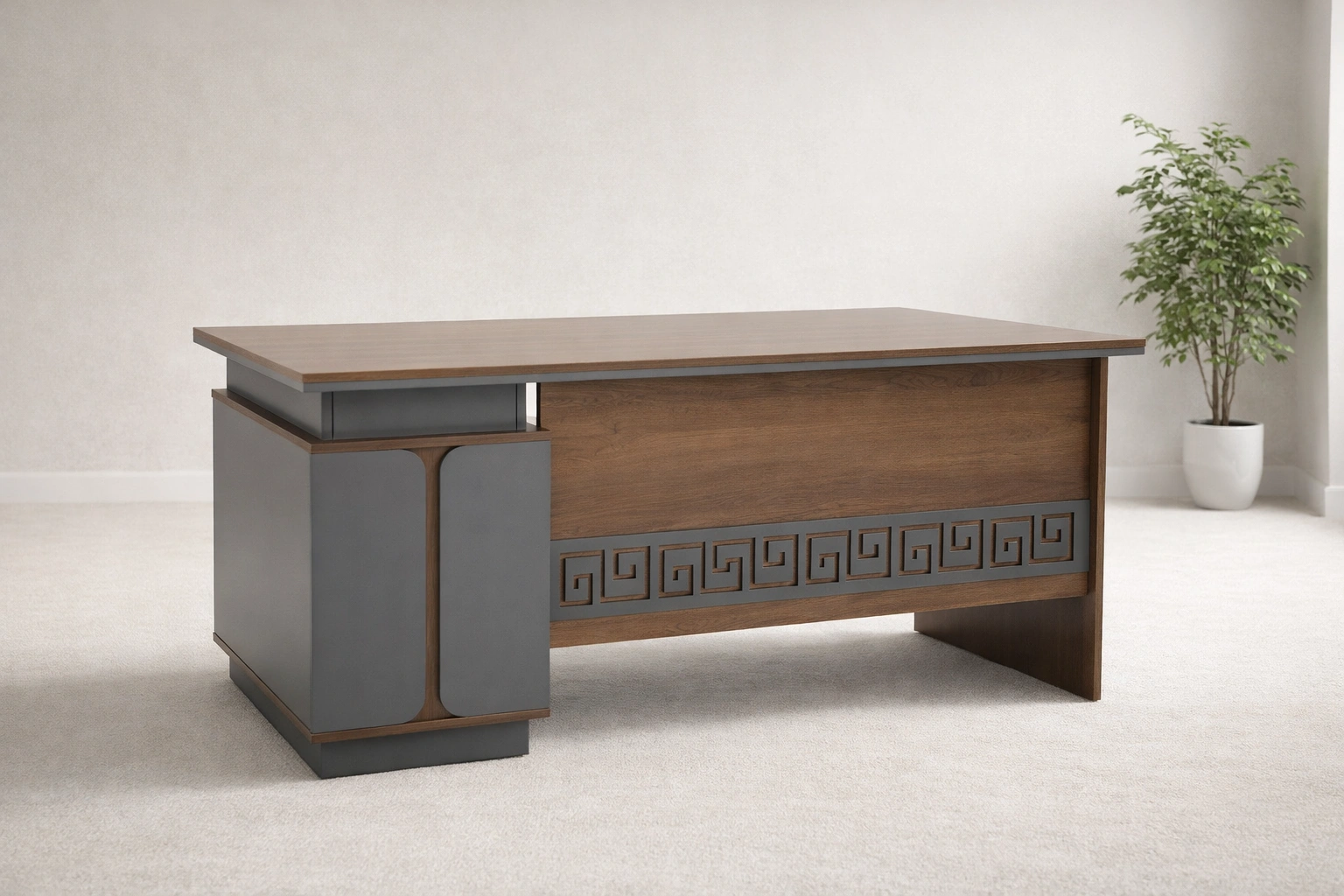 Executive Desk with Side Cabinet