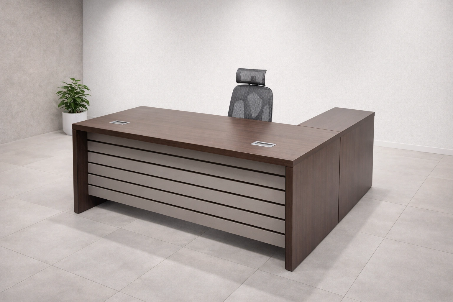 Executive Office Desk with Front Panel