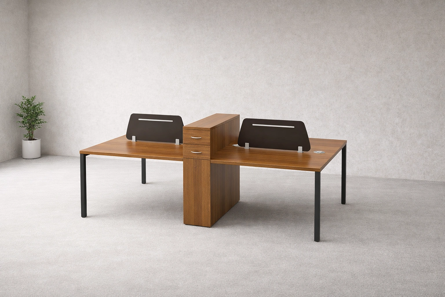 Dual Seater Workstation with Central Storage