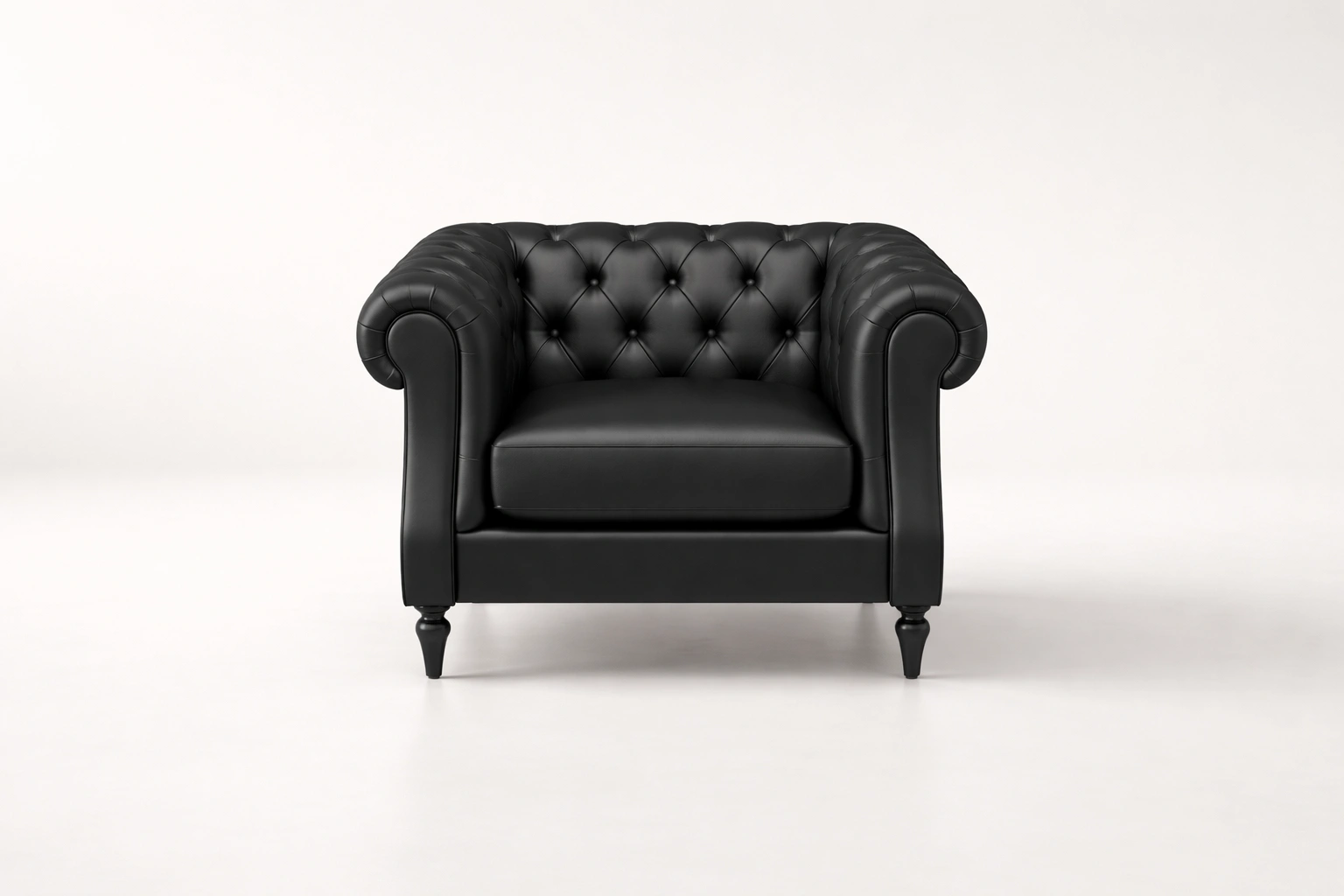 Chesterfield Black Single Seater Sofa